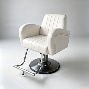 Fauteuil de Barbier en Cuir Synthétique Vert, Chaise de Salon Hydraulique Pivotante à 360 Degrés et Inclinable pour Salon de Coiffure - Product Image 2
