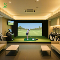 Boîtier de simulateur de golf facile à installer pour l'entraînement de golf en salle Tente de simulateur de golf personnalisée avec écran d'impact HD