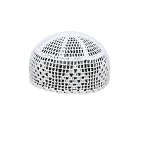 Bonnet Islamique au Crochet Fait Main Blanc Élastique Kufi Hijab pour Hommes Casquette Musulmane de Conception Ethnique