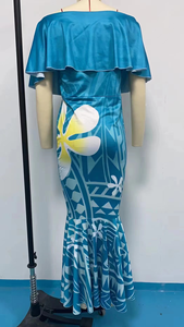 <span class=keywords><strong>Rosso</strong></span> una spalla Fishtail Maxi abito personalizzato tromba abito sirena polinesiano Tonga tribale Tribal vestito per grandi persone 7XL 8XL - Product Image 4