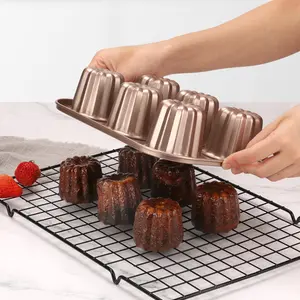 Customizable Non-stick Bakeware Carbon Steel Muffin Pans 6 Cavities Baking Pan Cannele Baking Mold