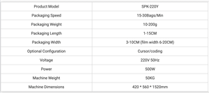 Machine de conditionnement et de collage liquide mini SPK220Y 10-200ML 30 sachets/min, remplissage automatique de sachets en aluminium avec pesage haute précision pour aliments et lait - Product Image 2