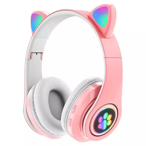 Auriculares para juegos, dos audifonos plegables Hifi, auriculares de graves profundos, orejas de gato, micrófono de Audio inalámbrico, auriculares sobre la oreja para juegos - Product Image 4