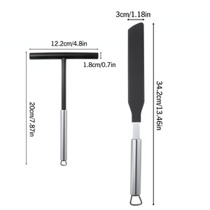 Grattoir à crêpes en acier inoxydable 304 pour la préparation de crêpes et de galettes aux œufs, outils de pâtisserie - Product Image 2