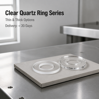 Composants de bague en quartz transparent sur mesure avec options de profil fin et épais pour l'approvisionnement industriel OEM/ODM