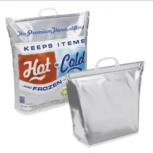 Grande saco térmico isolado de plástico, saco térmico descartável para viagem, piquenique, mochila térmica