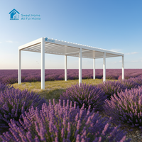 Pergola à lames orientables Sweet Home, motorisée, en aluminium, imperméable, pour patio extérieur, jardin, gazebo, auvent pare-soleil, toit bioclimatique 3x4, facile à monter