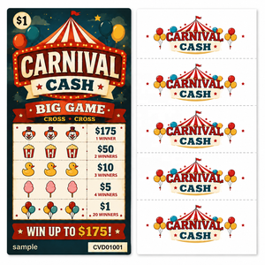 New Style Variable Data Color Printing Double Sided Light Blocking Feature Custom FIve Windows Instant Win Pull Tab Game Cards - Product Image 2