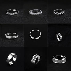 Bague d'ouverture en acier inoxydable, tendance, pour homme et femme, <span class=keywords><strong>couple</strong></span>, anniversaire, mariage, cadeau haut de gamme, design de niche, ne se décolore pas - Product Image 2