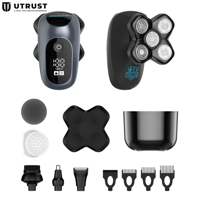 IPX7 Waterproof Magnetic Suction Electric Trimmer Multifunctional Bald Head Artifact Shaver for Face Shaving for Hotel Use