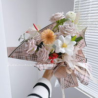 Papier d'emballage pour fleurs, bouquets, cadeaux de Noël, motif écossais rouge et vert, Ribest