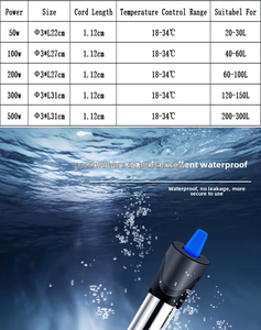 Termostato dello scaldabagno del serbatoio di pesce in acciaio inossidabile scaldabagno automatico regolabile - Product Image 4