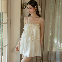 7567 Robe de nuit ample et confortable en mousseline légère pour femme avec soutien-gorge rembourré intégré, bretelles respirantes et ensemble peignoir kimono