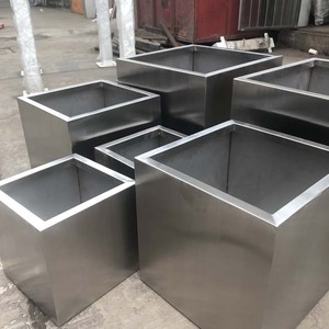 Stainless Steel Rectangular Flower <b>Pot</b> 100x34x40cm <b>Square</b> Floor Standing For Shopping Mall Outdoor Use - Product Image 2