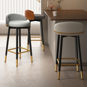 <span class=keywords><strong>Tabouret</strong></span> <span class=keywords><strong>de</strong></span> <span class=keywords><strong>bar</strong></span> nordique, mobilier antique rétro, <span class=keywords><strong>style</strong></span> rustique, chaise haute <span class=keywords><strong>de</strong></span> comptoir moderne en cuir doré <span class=keywords><strong>de</strong></span> luxe avec dossier - Product Image 3