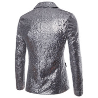Veste de Performance pour Hommes Luxueuse de Soirée et Bal de Fin d'Année, Blazer Costume Pailleté Doré Brillant