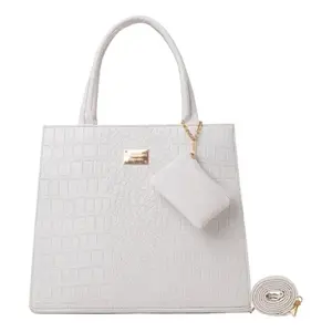 Bolso Bandolera Media Luna Fana Kala para Mujer, Bolso de Mano Clásico Casual de Cuero Blanco con Asas Metálicas, Forro de PU y Decoración de Logotipo - Product Image 4