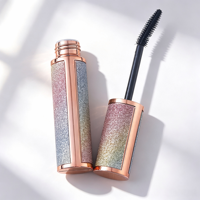 Tube de mascara vide rond arc-en-ciel en gros, emballage cosmétique or rose pour mascara de marque privée