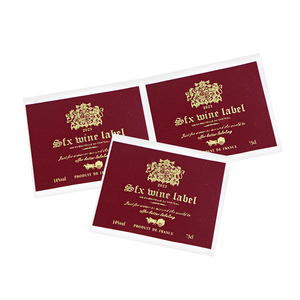 Etiquetas Autoadhesivas de Terciopelo para Botellas de <span class=keywords><strong>Vino</strong></span> Tinto, <span class=keywords><strong>con</strong></span> Estampado en Dorado - Product Image 6