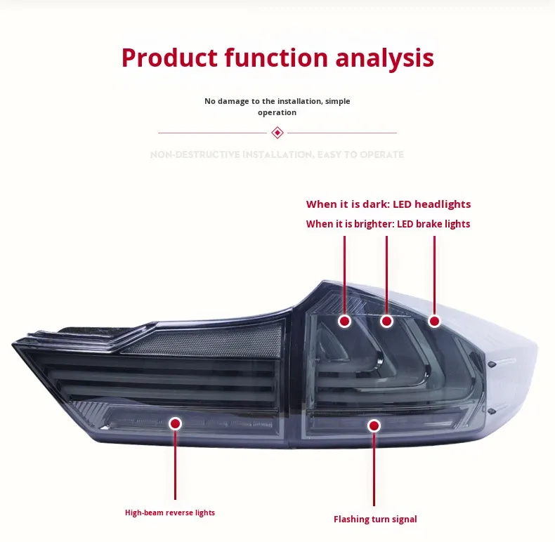 Fengfan flowing water steering tail light blackened-single side