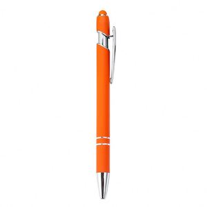 Stylo à bille en métal personnalisé avec logo promotionnel, coloré, avec écran tactile en caoutchouc souple, pour cadeau - Product Image 1