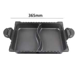 Família coreana Retângulo Alumínio Mandarin Hot Pot Pato elétrica CHURRASCO Placa Indução Coooker Churrasco Antiaderente Fry Pan