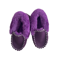 Mocassins d'hiver chauds en fourrure mérinos faits à la main chaussures plates chaussures en cuir de mouton véritable avec fourrure à l'intérieur pour femmes
