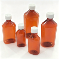 Bouteilles ovales en PET ambré de 60 ml, 100 ml, 120 ml, 180 ml, résistantes aux enfants, pour sirop contre la toux, médicaments liquides