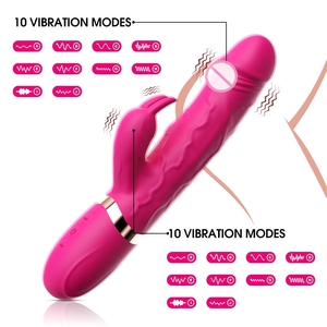 Brinquedo Sexual Feminino TT FOREST para Estimulação Clitoriana Simulação de Masturbação Dildo Vibrador Duplo com Cabeça de Coelho - Product Image 4