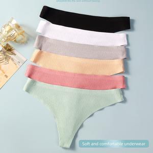 Tanga de Algodón de Cintura Baja para Mujer, de Alta Calidad, Sin Costuras, Semitransparente, Delgada, Control Medio, Tejida, Ropa Interior Sexy y Cómoda - Product Image 2