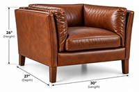 Fauteuil lounge vintage en cuir marron traditionnel avec coussin de dossier ergonomique, accoudoirs incurvés et un attrait intemporel pour la maison