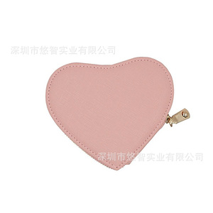 Cadeau promotionnel : Porte-monnaie en forme de cœur, série girly, pochette pour écouteurs et clés en cuir PU, personnalisable. - Product Image 1