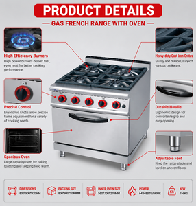 Commercial Kitchen 4 burner Freestanding Gas <strong>Stove</strong> with Oven, Industrial lpg burner Cooker Gas <strong>Stove</strong> - Product Image 5