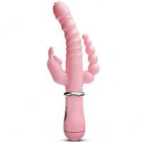 Rosa Anal-Klitoris Dreifach-Vibrator mit Mehrfachfrequenzen für Frauen Vibrator Sexspielzeug