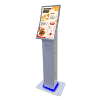 Kiosque de commande en libre-service incurvé Android 11 12 13 avec lecteur de code QR et imprimante de reçus pour les magasins de détail