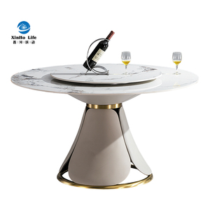 Moderno Design minimalista tavolo da pranzo 4-6-8-10 posti in marmo rotondo pieghevole mobili da cucina hotel fabbrica diretta - Product Image 1