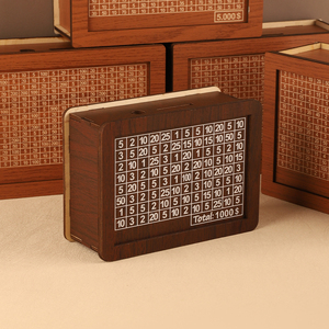 Tirelire en bois personnalisée avec numéro pour la décoration intérieure et le rangement d'argent - Product Image 1