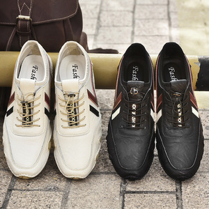 Chaussures de course décontractées tendance en cuir pour hommes, respirantes, en maille douce, grandes tailles, à enfiler, toutes saisons, printemps, été, automne - Product Image 3