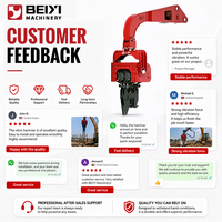 BEIYI Pileuse hydraulique vibrante haute vitesse, efficacité de piquage 6m/min, marteau vibrant pour pilleuse de tôles montée sur excavatrice 18-65T