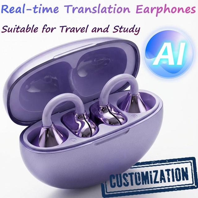 YYK-Q108 Wireless TWS AI Translate Earbuds with LED Digital Display Open-Ear Clip Sports Earphones for Running Workout