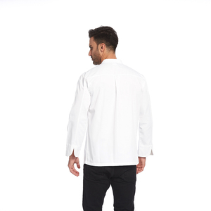 Heren Katoenen Borduurwerk Print Logo Cafe Hotel Restaurant Gebraden Keuken Jas Franse <span class=keywords><strong>Chef</strong></span>-Kok <span class=keywords><strong>Uniform</strong></span> - Product Image 2