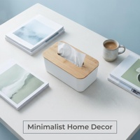 Estojo de Lenços de Papel Sustentável de Bambu Sem Plástico com Tampa de Bambu Removível, Dispensador de Guardanapos Resistente para Cozinha, Mesa de Jantar e Restaurante