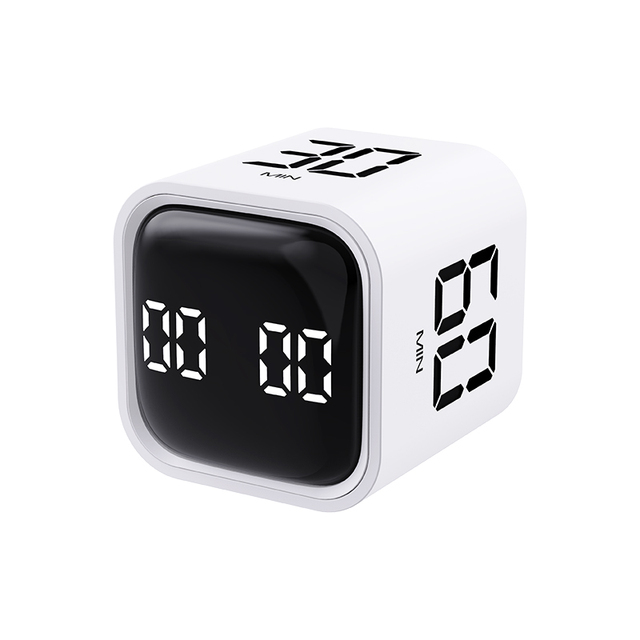 Rechargeable Digital Flip Cube Countdown Pomodoro Timer LED Gravity Visual Desk Timer for Study Cooking Sports Study Meditation