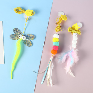 Jouet interactif suspendu pour animaux de compagnie, plume élastique rétractable, pour l'exercice et le divertissement des chatons et chats d'intérieur - Product Image 2