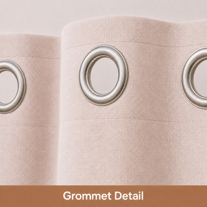 Gorden Blackout 90% untuk Ruang Tamu Warna Pink Muda, Gorden Jendela Siap Pakai dengan Grommet Eyelet, Gorden Solid Modern Presisi Tinggi - Product Image 5