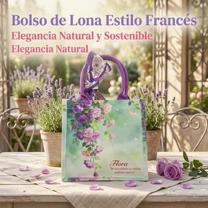 Bolso <span class=keywords><strong>de</strong></span> Lona Estampado <span class=keywords><strong>de</strong></span> Rosas Personalizado, Gran Capacidad, Estilo Francés, para <span class=keywords><strong>Compras</strong></span> y Regalos - Product Image 1