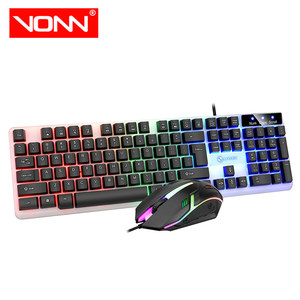 <span class=keywords><strong>Clavier</strong></span> et <span class=keywords><strong>souris</strong></span> de jeu rétroéclairés RGB GTX350 - Ensemble complet filaire USB avec anti-ghosting et <span class=keywords><strong>souris</strong></span> optique 1200 DPI pour les joueurs - Product Image 1