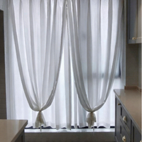 Rideau en voile transparent extensible en nylon et élasthanne, filtrant la lumière, pour chambre à coucher et salon