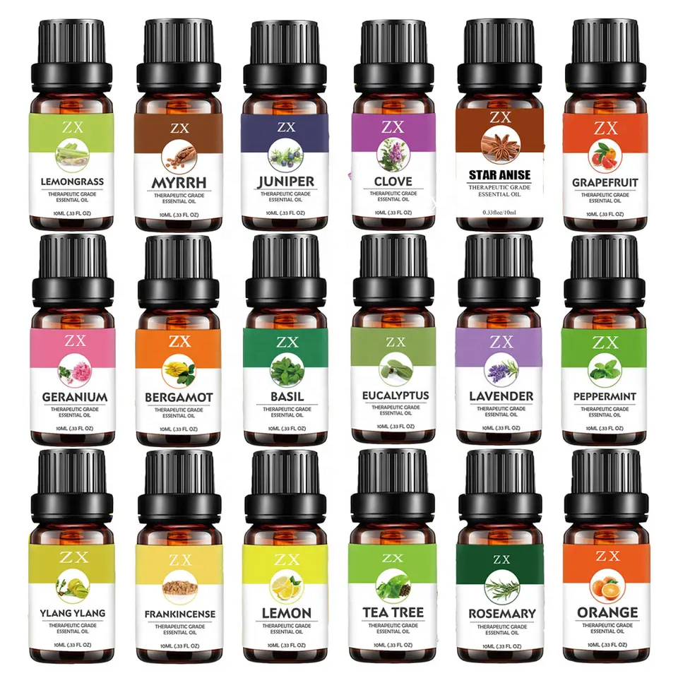 Factory supply 40 natural plant essential oils at low prices 10ml lavender oil peppermint oil for aromatherapy skin care massage