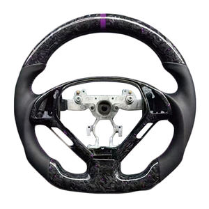 The Most Popular Smooth Leather Forged Carbon Fiber purple Top Stripe Steering <b>Wheel</b> for Infiniti G27 G37 Car Steering <b>Wheel</b> - Product Image 1